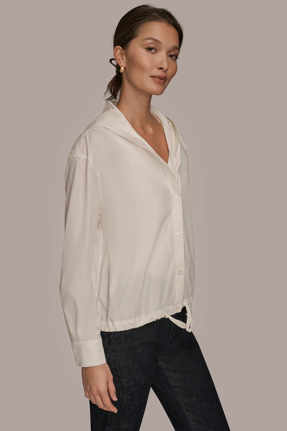 HOODED BUTTON-DOWN SHIRT