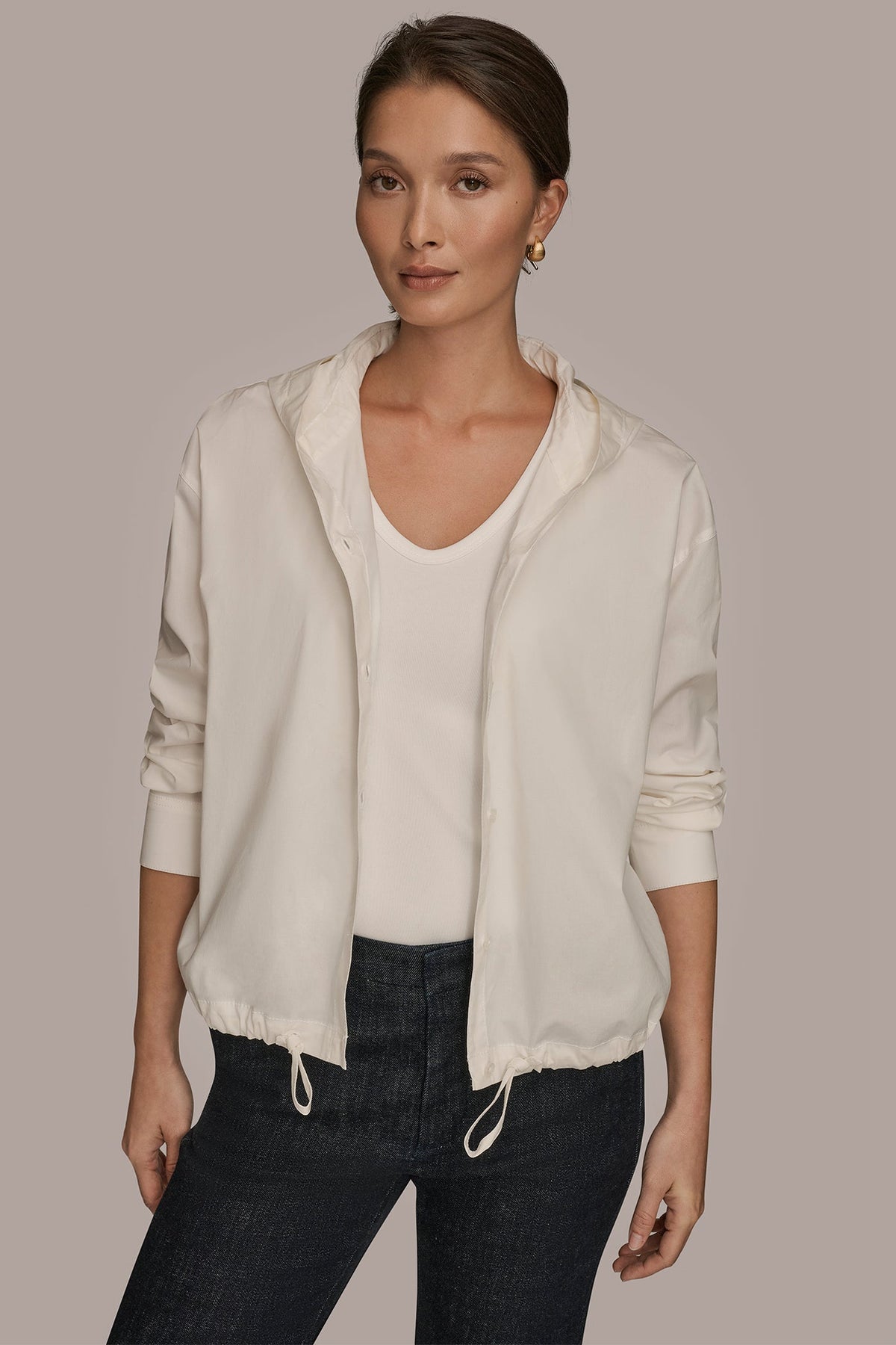 HOODED BUTTON-DOWN SHIRT