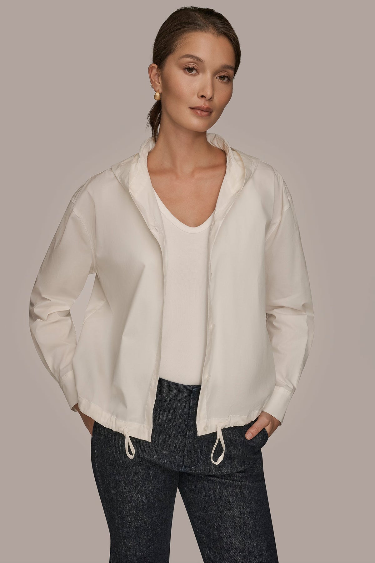 HOODED BUTTON-DOWN SHIRT