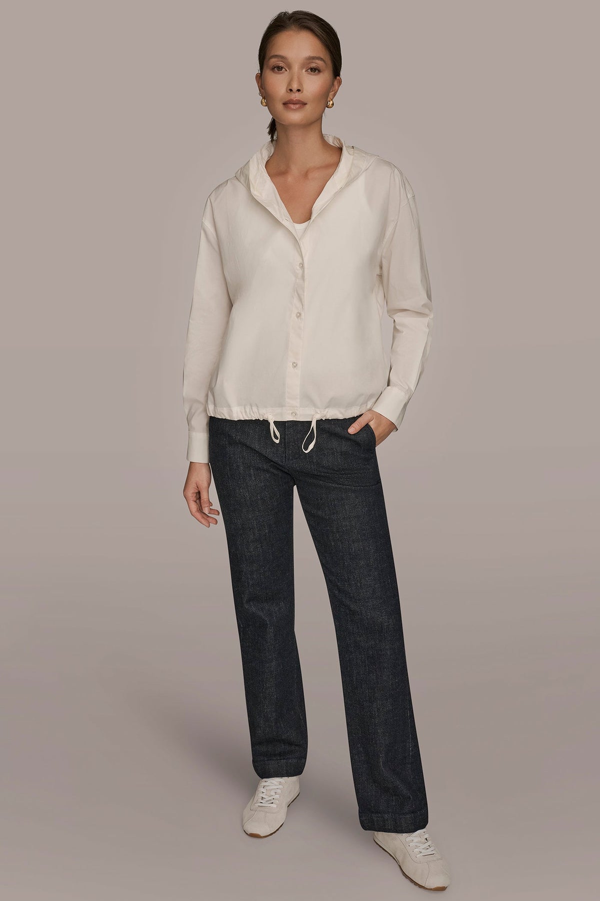 HOODED BUTTON-DOWN SHIRT