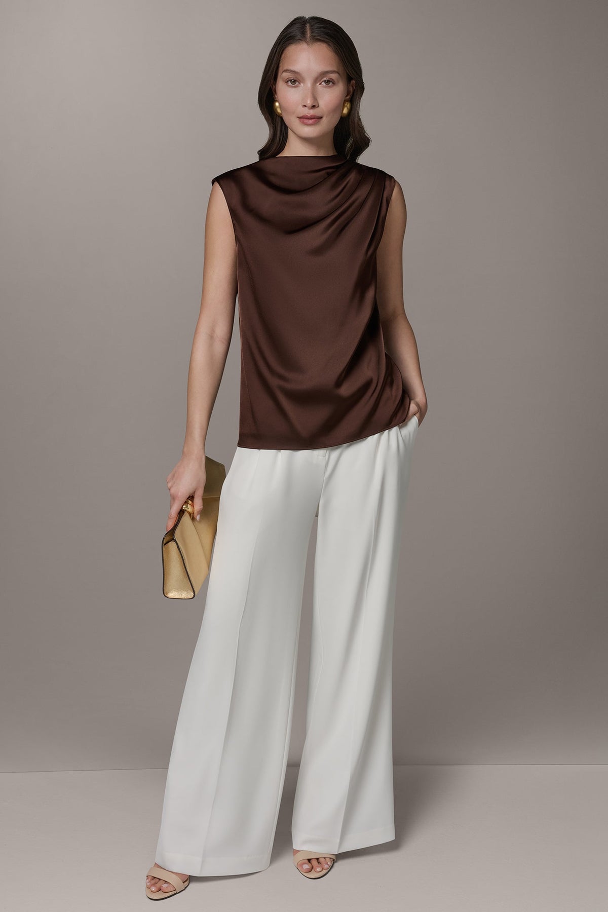 PLEATED SHOULDER BLOUSE