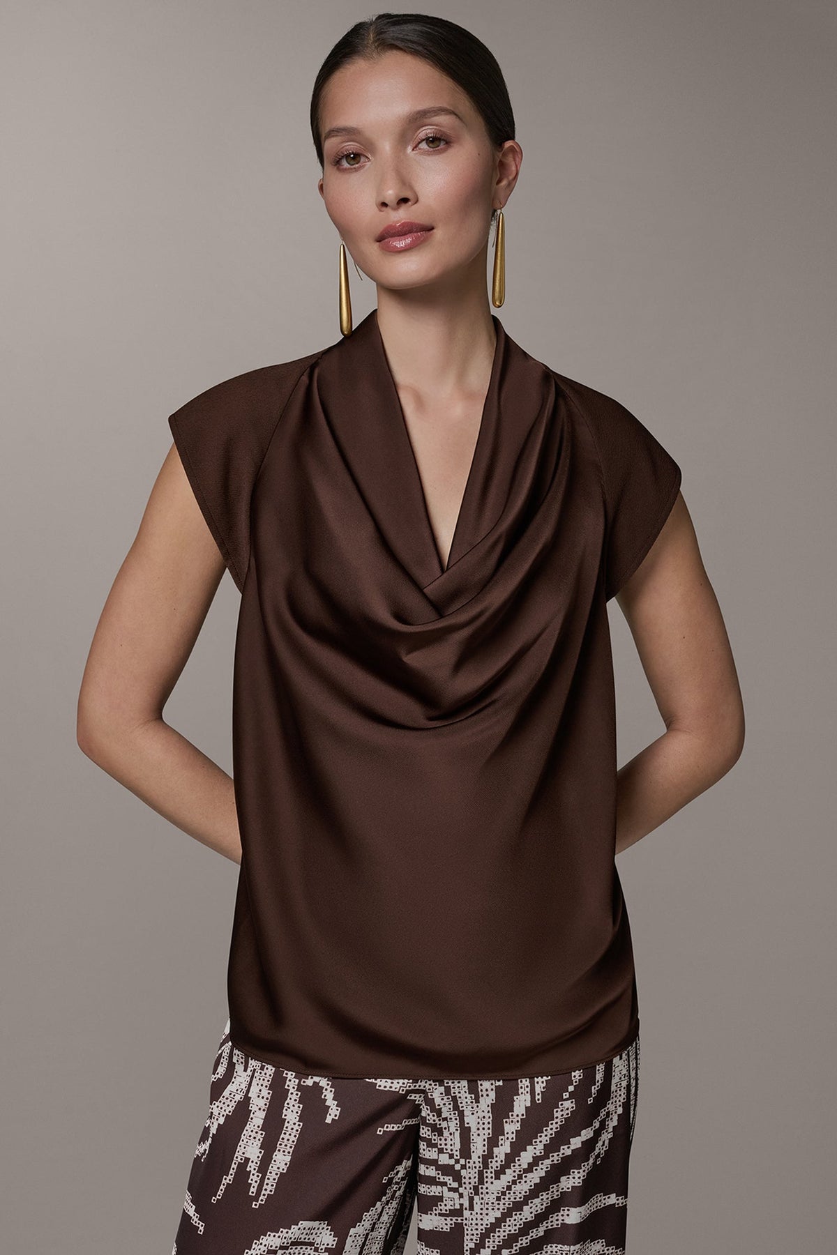 CAP SLEEVE MIXED MEDIA TOP