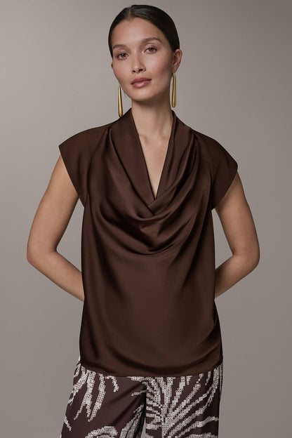 CAP SLEEVE MIXED MEDIA TOP