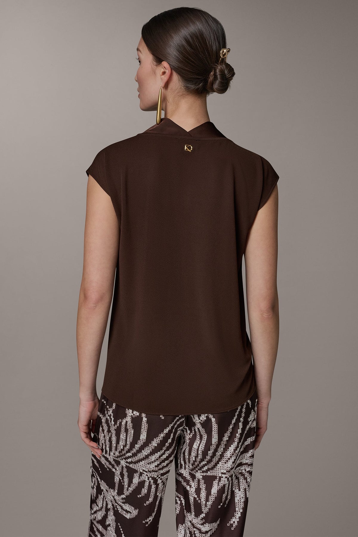 CAP SLEEVE MIXED MEDIA TOP