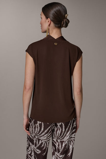 CAP SLEEVE MIXED MEDIA TOP