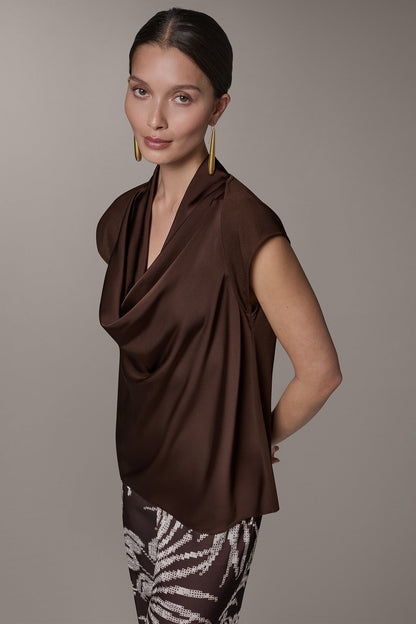 CAP SLEEVE MIXED MEDIA TOP
