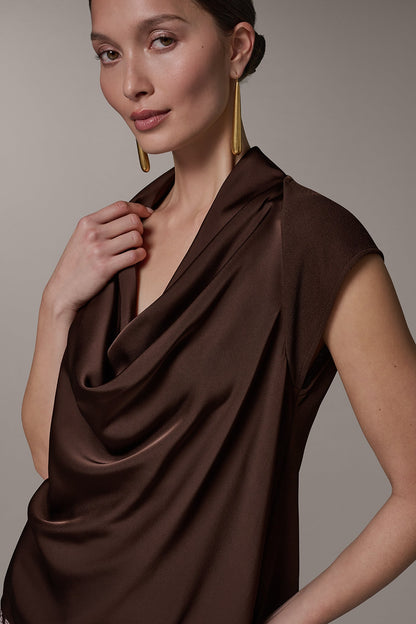 CAP SLEEVE MIXED MEDIA TOP