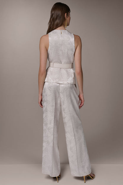 CROPPED CROSSOVER SUIT VEST