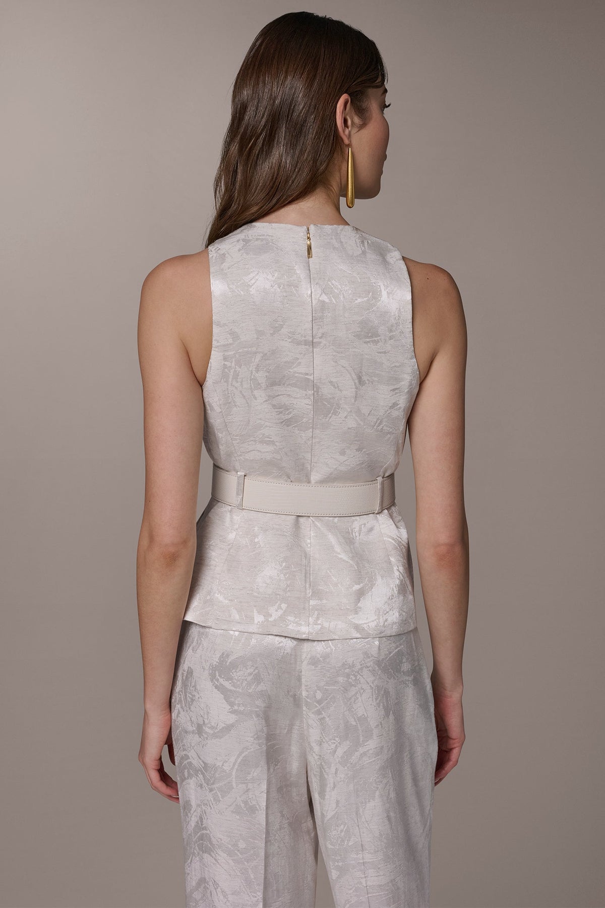 CROPPED CROSSOVER SUIT VEST