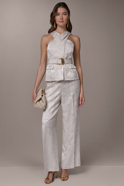 CROPPED CROSSOVER SUIT VEST