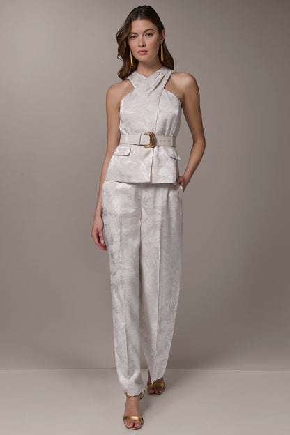 CROPPED CROSSOVER SUIT VEST