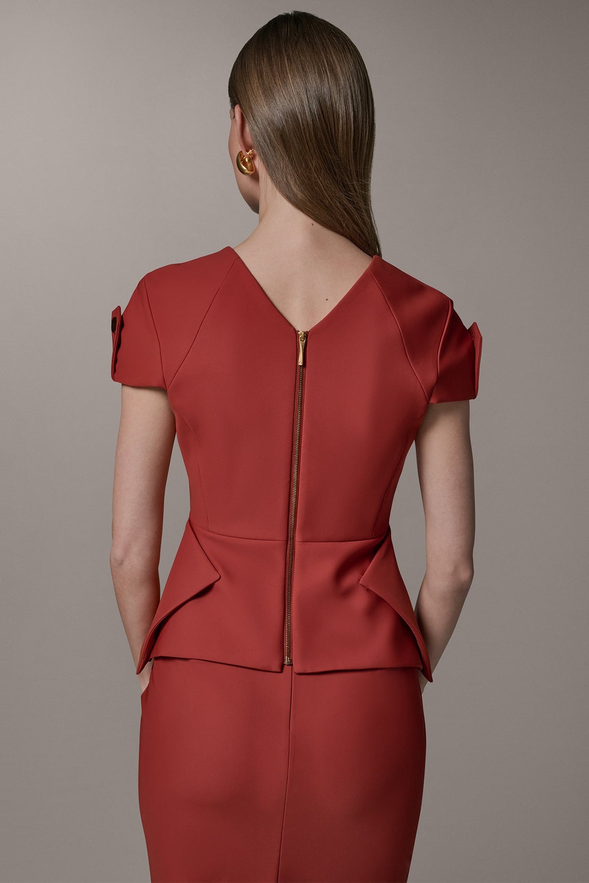 SHORT SLEEVE PEPLUM TOP