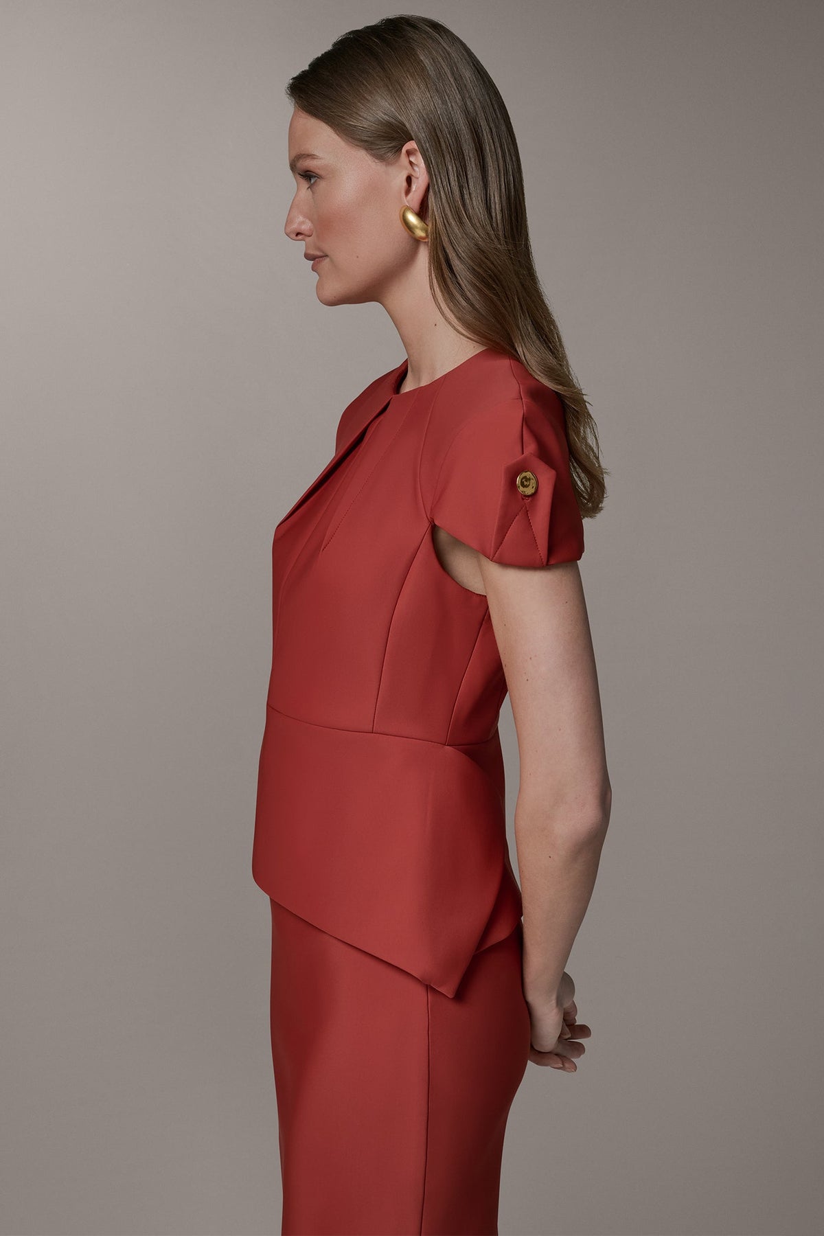 SHORT SLEEVE PEPLUM TOP