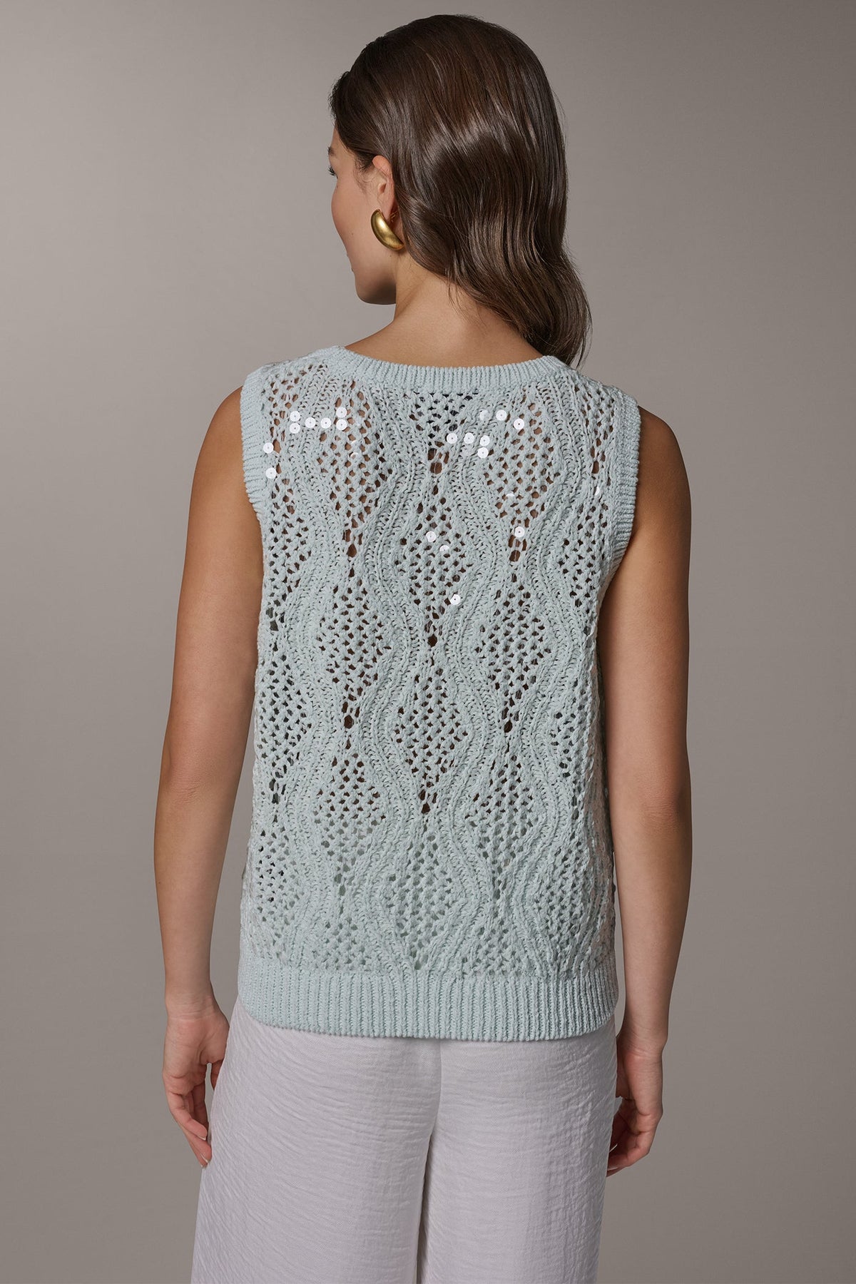 SEQUIN OPEN-STITCH SHELL