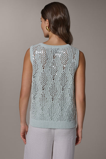 SEQUIN OPEN-STITCH SHELL
