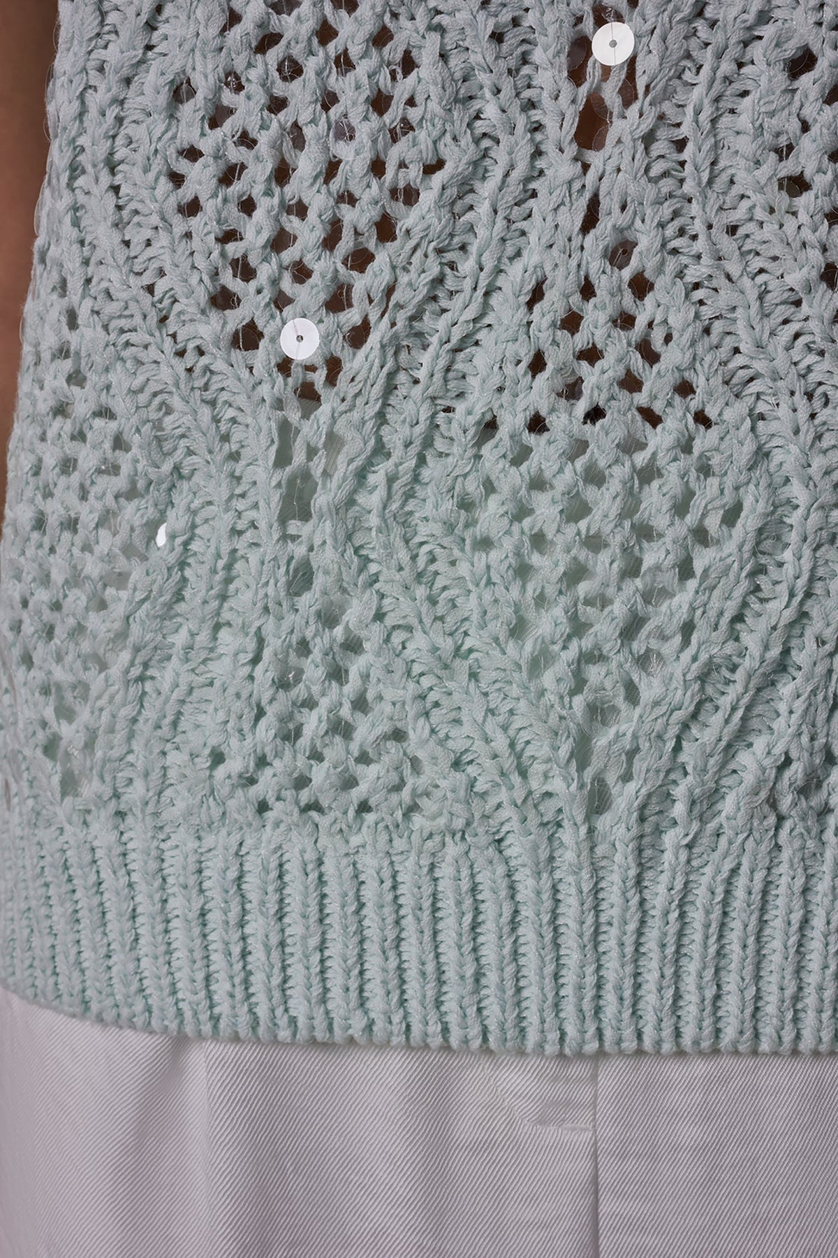 SEQUIN OPEN-STITCH SHELL