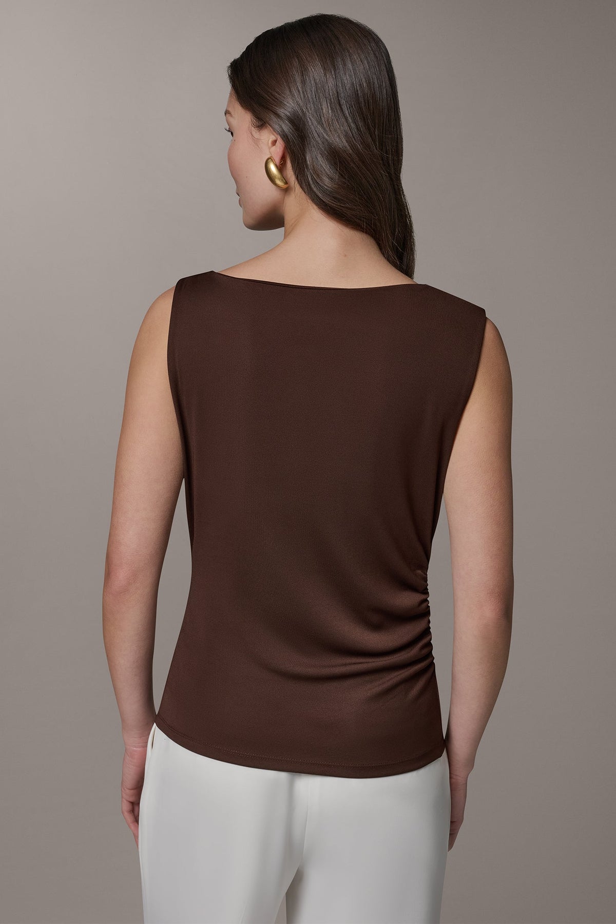 SLEEVELESS COWL-NECK TOP