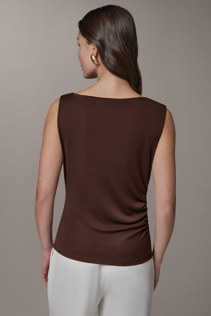 SLEEVELESS COWL-NECK TOP
