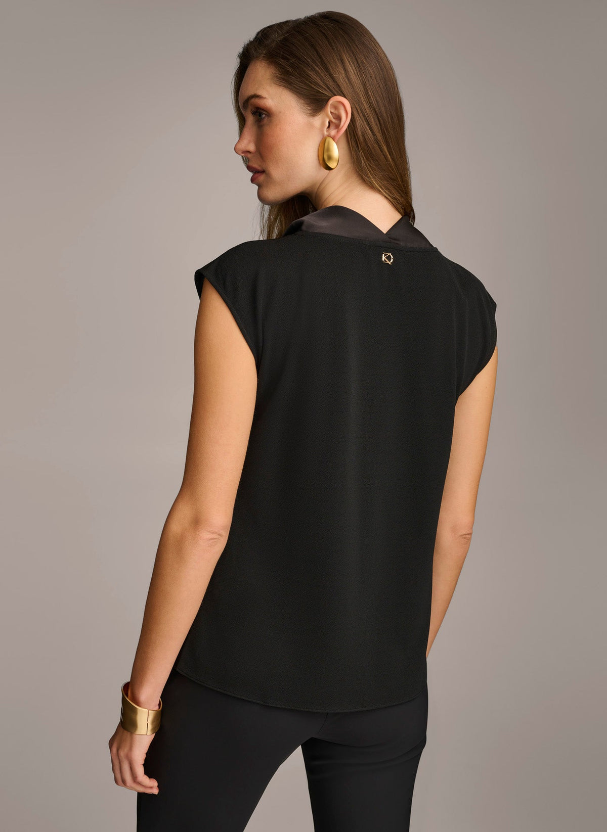 SLEEVELESS COWL NECK TOP