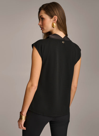 SLEEVELESS COWL NECK TOP