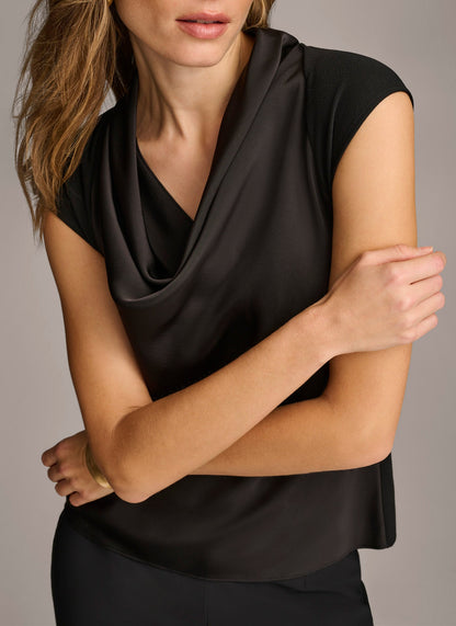 SLEEVELESS COWL NECK TOP