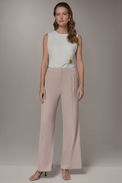 MID-RISE PLEATED WIDE-LEG SUIT PANT