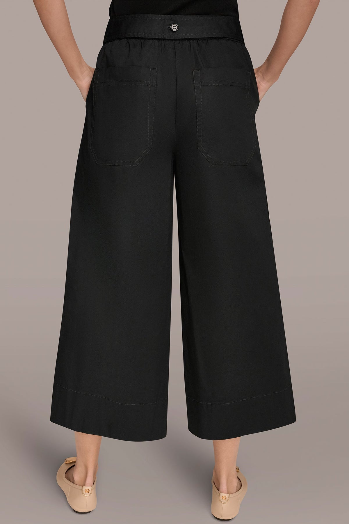 CROPPED MID-RISE WIDE-LEG PANT