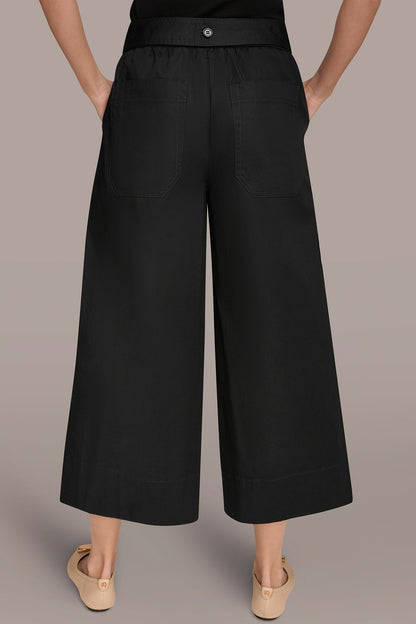 CROPPED MID-RISE WIDE-LEG PANT