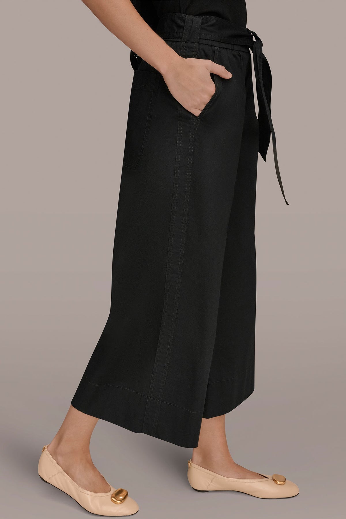 CROPPED MID-RISE WIDE-LEG PANT