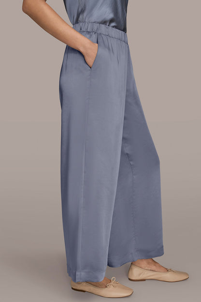 SATIN MID-RISE RELAXED PANT