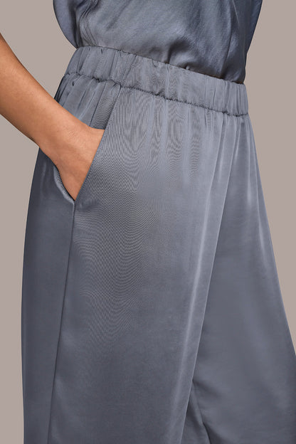 SATIN MID-RISE RELAXED PANT