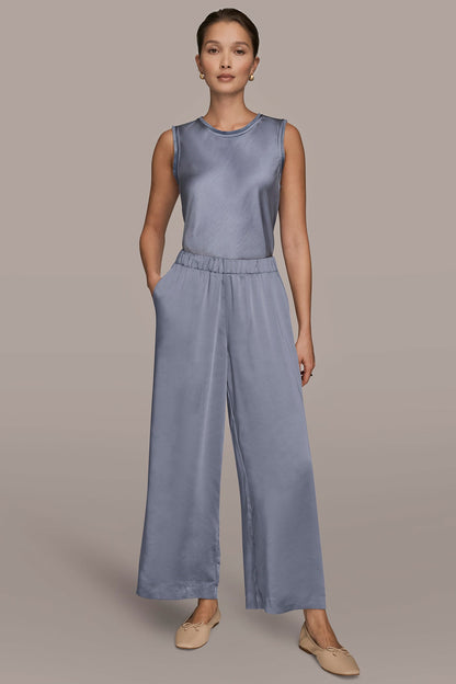 SATIN MID-RISE RELAXED PANT