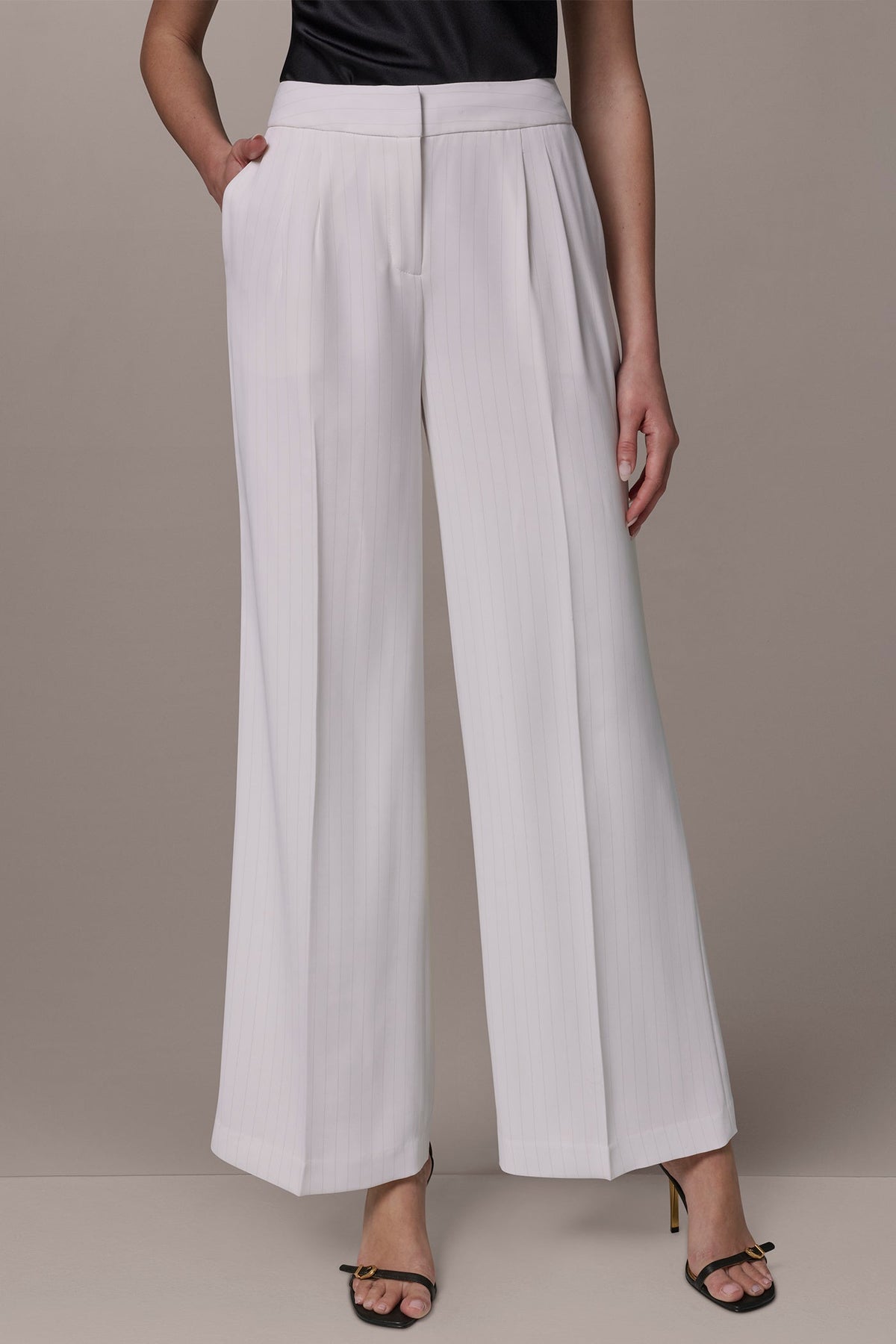 MID-RISE PINSTRIPE WIDE-LEG SUIT PANT