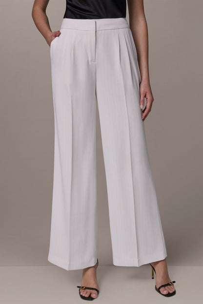 MID-RISE PINSTRIPE WIDE-LEG SUIT PANT