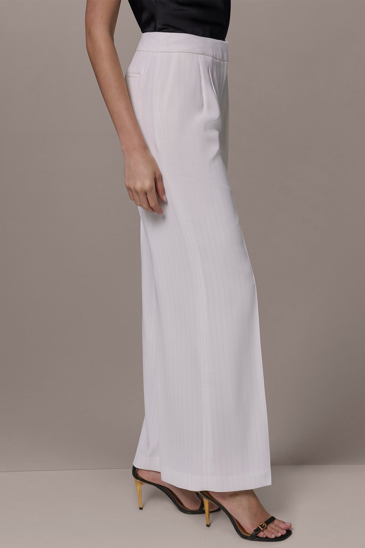 MID-RISE PINSTRIPE WIDE-LEG SUIT PANT