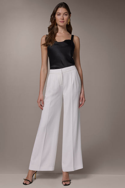 MID-RISE PINSTRIPE WIDE-LEG SUIT PANT