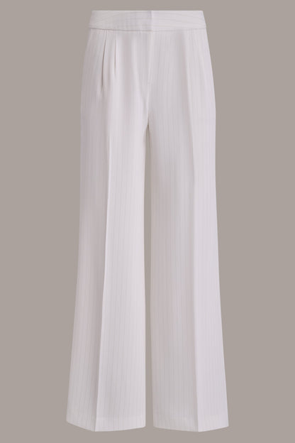 MID-RISE PINSTRIPE WIDE-LEG SUIT PANT