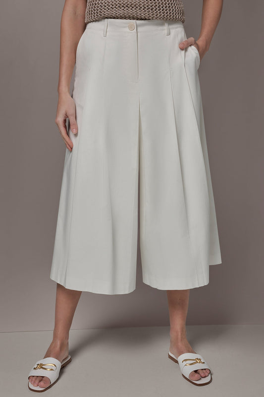 EXTRA HIGH-RISE COTTON-SATEEN PLEATED WIDE-LEG PANT