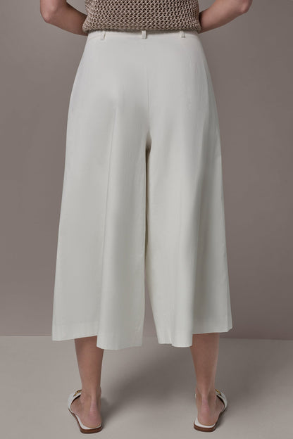 EXTRA HIGH-RISE COTTON-SATEEN PLEATED WIDE-LEG PANT