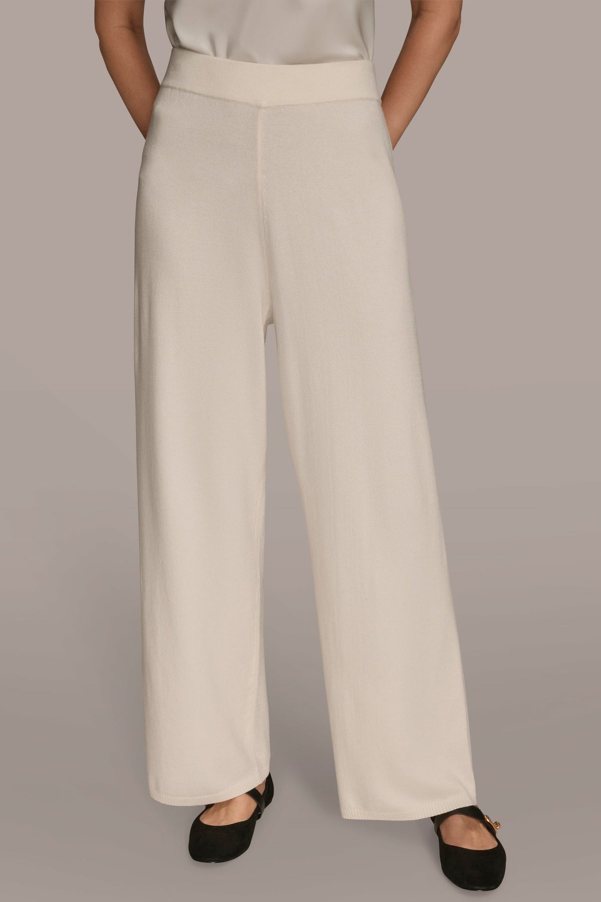 HIGH-RISE WIDE-LEG SWEATER ANKLE PANT