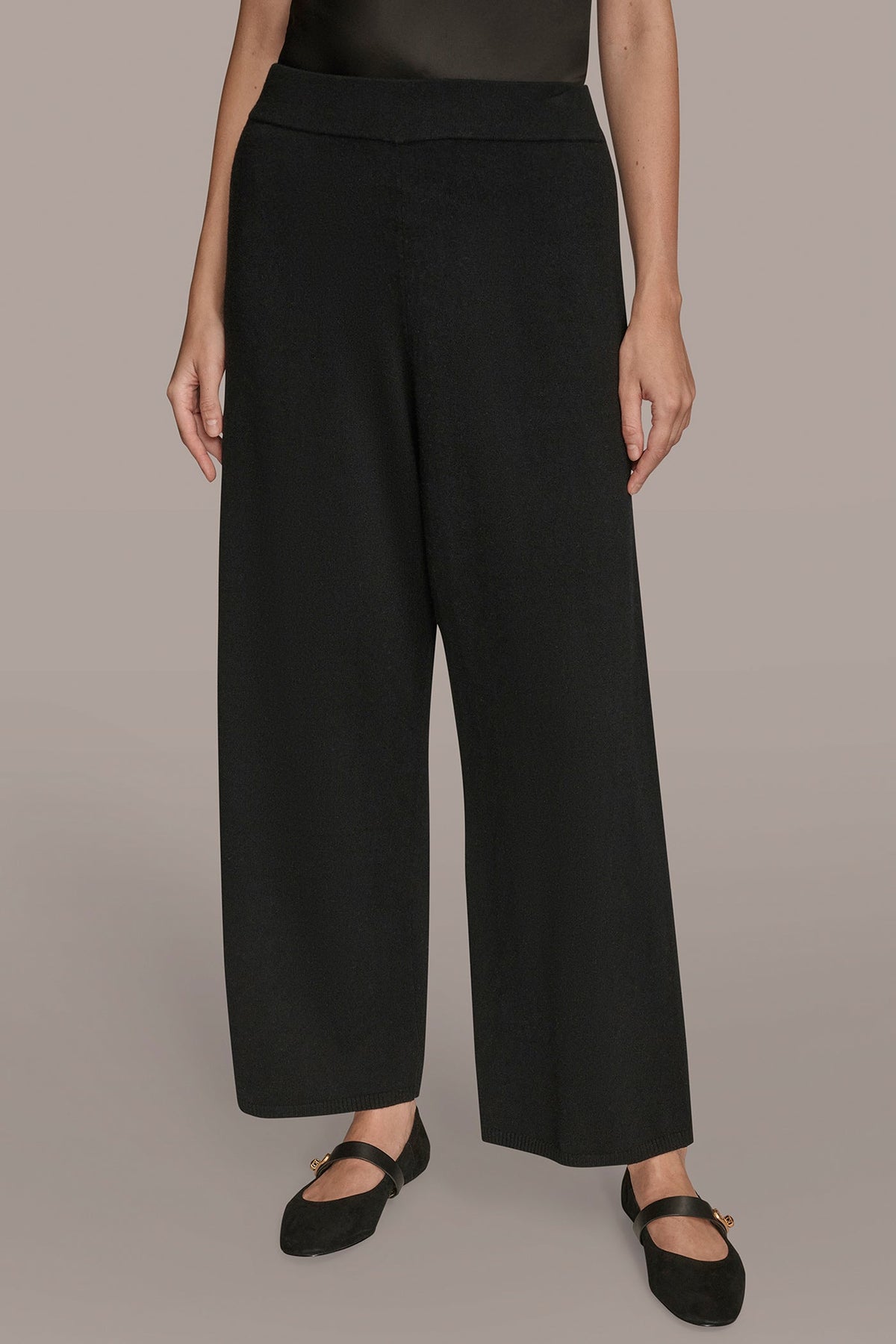 HIGH-RISE WIDE-LEG SWEATER ANKLE PANT