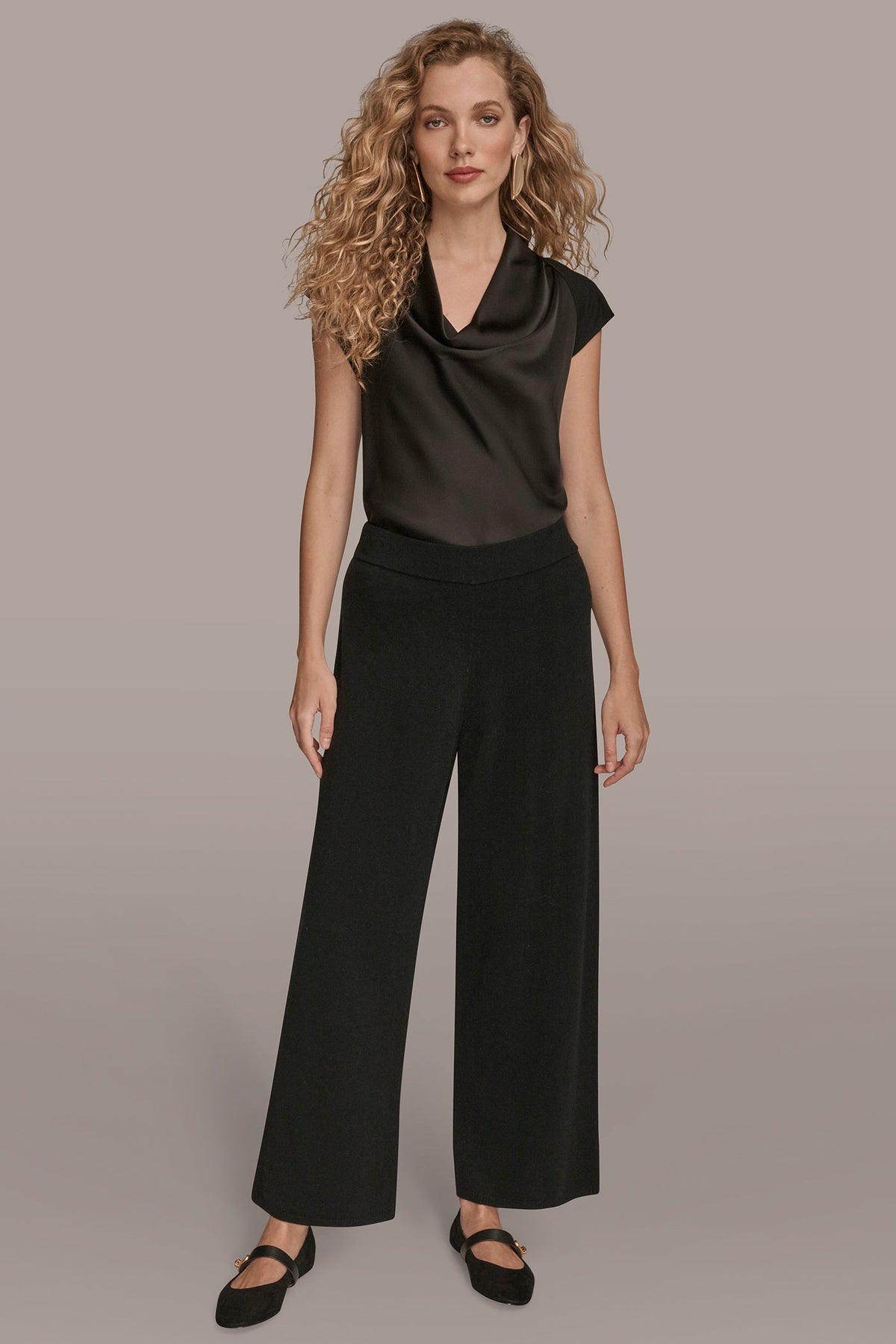 HIGH-RISE WIDE-LEG SWEATER ANKLE PANT