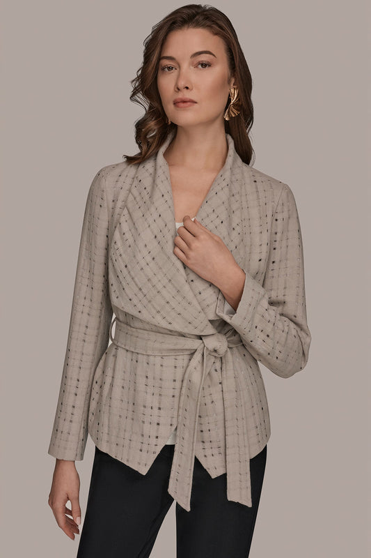 PERFORATED WRAP JACKET WITH BELT