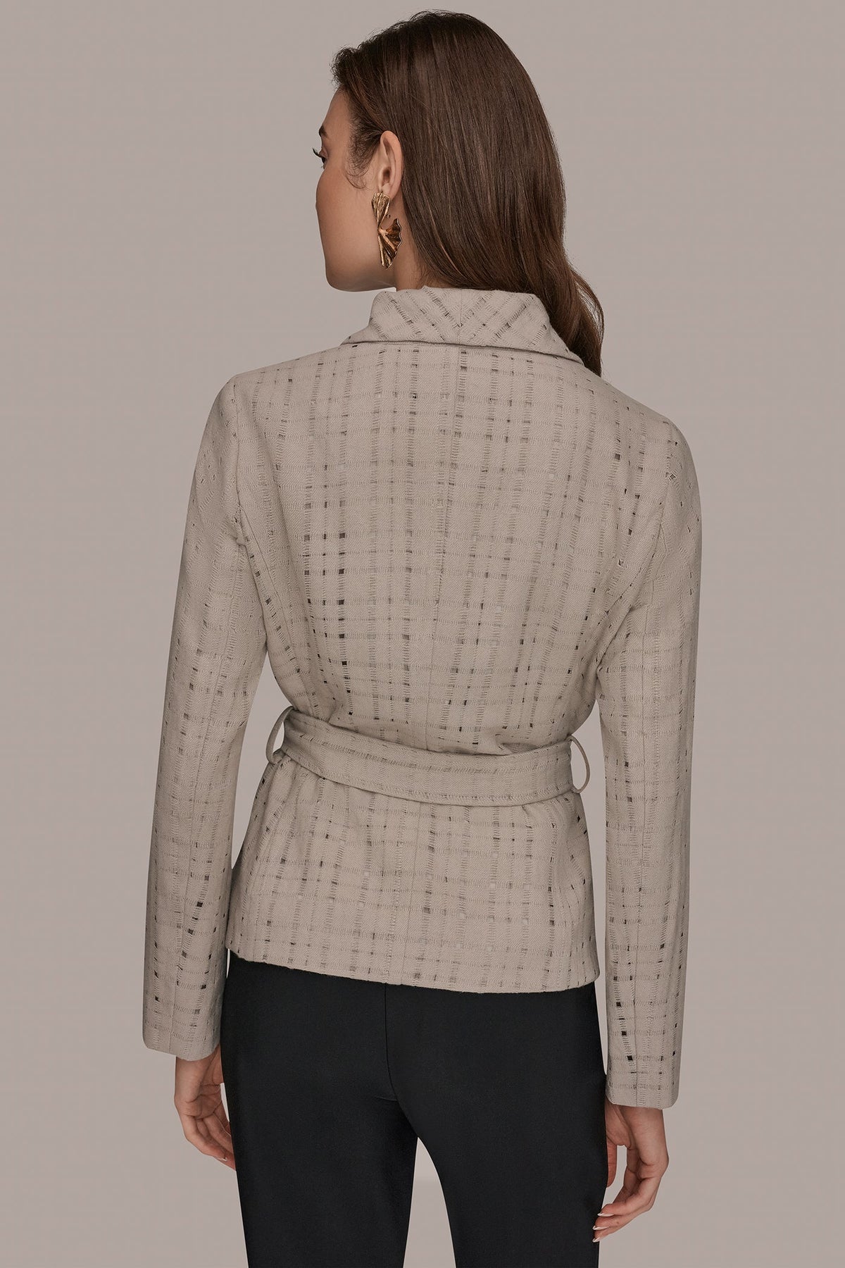 PERFORATED WRAP JACKET WITH BELT