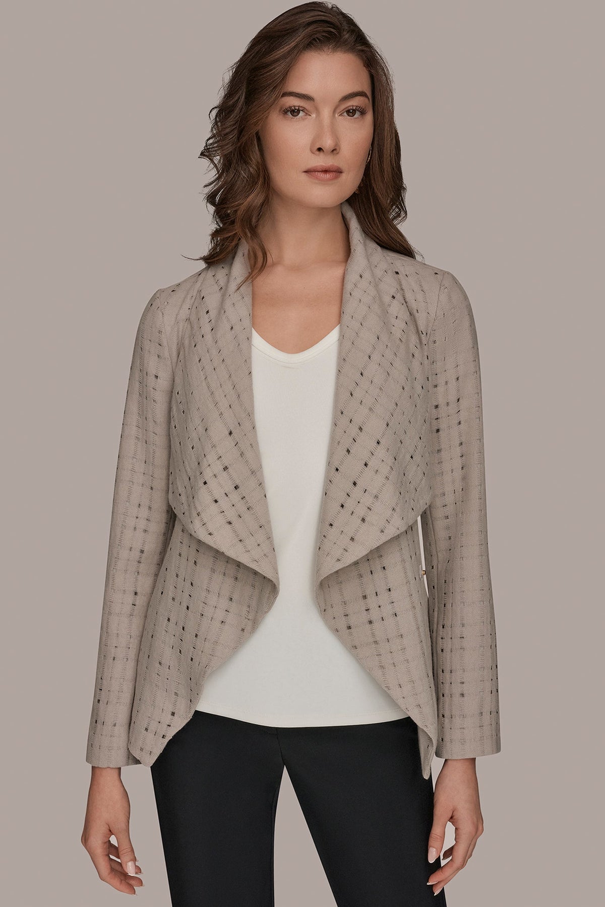 PERFORATED WRAP JACKET WITH BELT