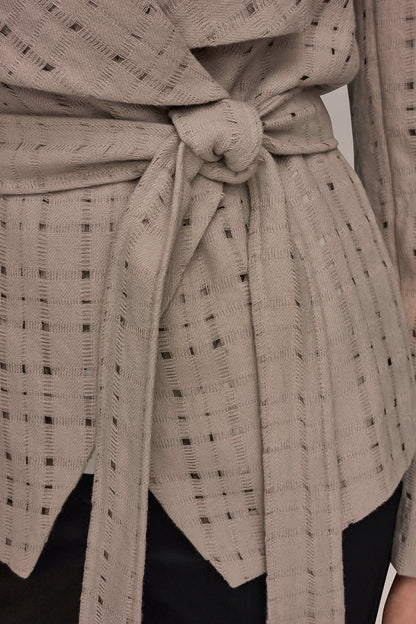 PERFORATED WRAP JACKET WITH BELT