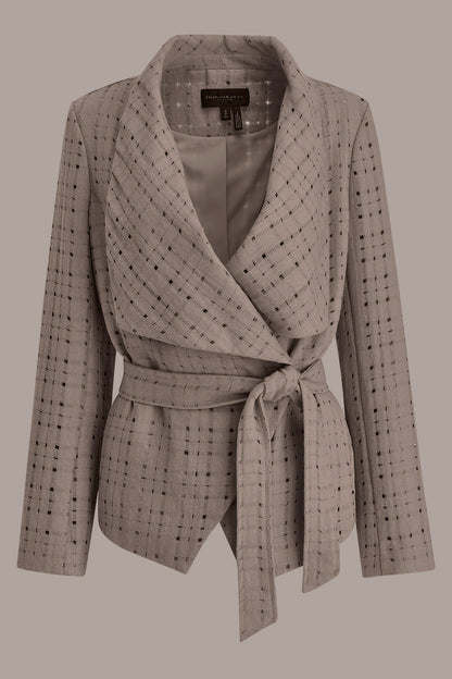 PERFORATED WRAP JACKET WITH BELT
