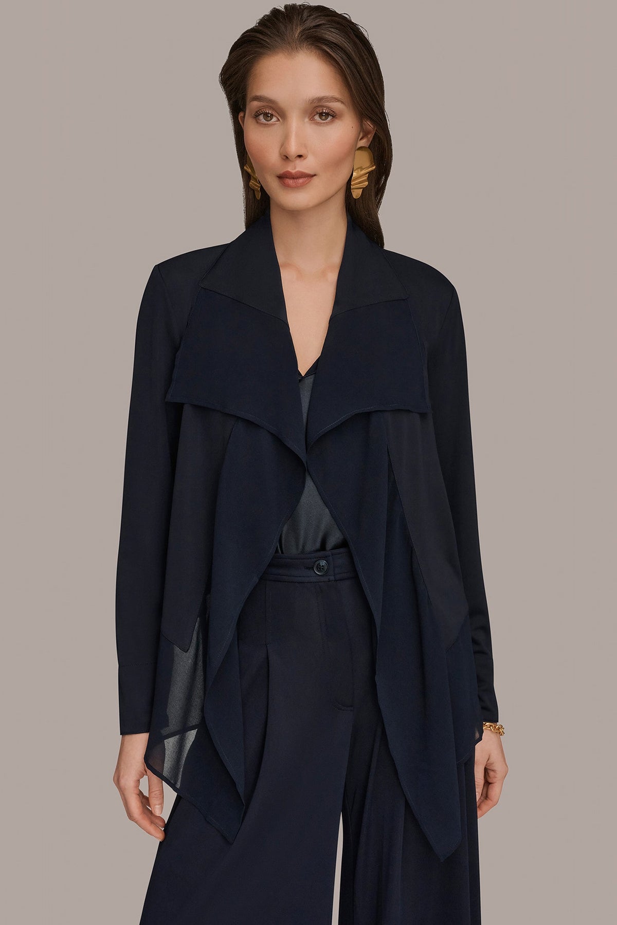 RUFFLE-FRONT JACKET