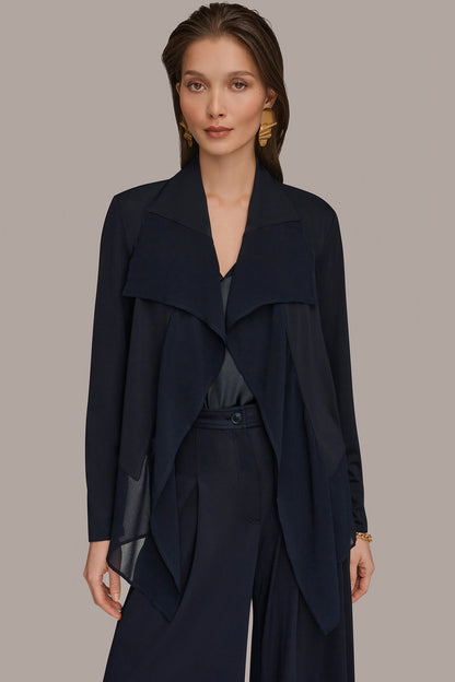 RUFFLE-FRONT JACKET