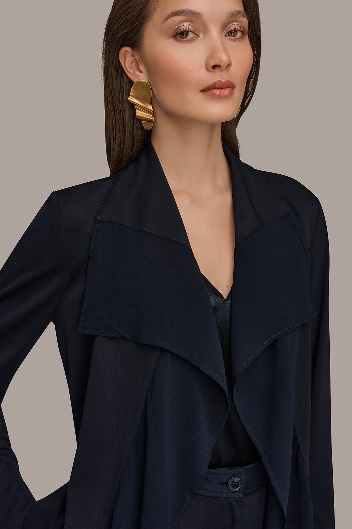 RUFFLE-FRONT JACKET